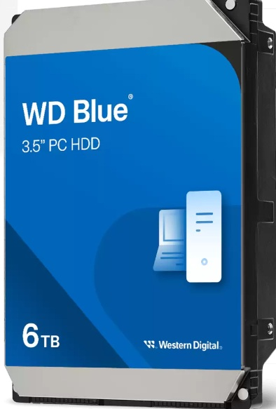 Western Digital HDD SATA-III  6Tb Blue WD60EZAX, 5400rpm, 256MB  buffer, 1 year