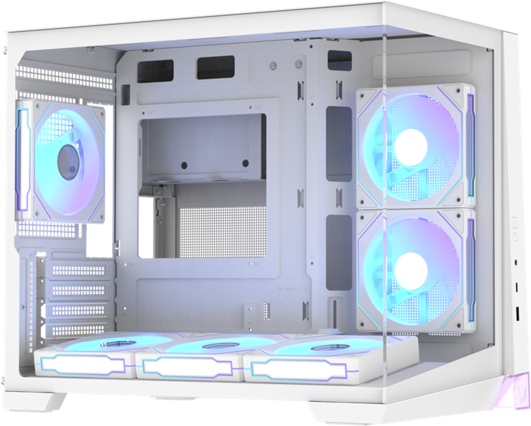 Formula V Line Crystal Z4M Plus White, MATX, TYPE-C*1, USB3.0*1, RIGHT 2x120mm ARGB, BOTTOM 3x120mm ARGB, REAR 1x120mm ARGB