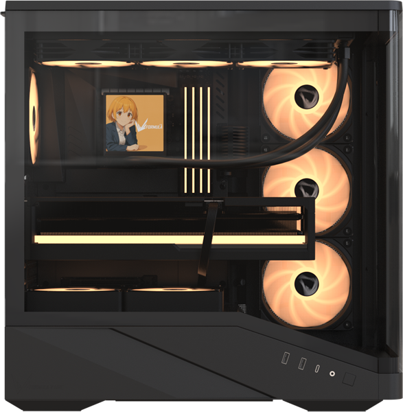 Formula V Line Crystal U9 PA Black, ATX, TYPE-C*1, USB3.0*2, Curved Glass, SIDE 3x PERFORMANCE ARGB, REAR 1x PERFORMANCE ARGB