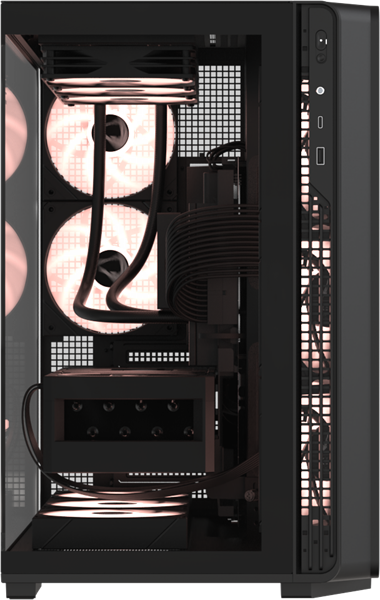 Formula V Line Crystal Z7 PA Black, ATX, TYPE-C*1, USB3.0*1, Front+Side Glass, SIDE 3x PERFORMANCE ARGB, REAR 2x PERFORMANCE ARGB