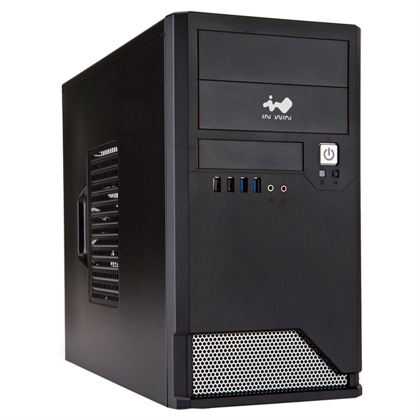 Mini Tower InWin EMR048 Black __________  U2.0*2+U3.0*2+A(HD)  mATX (без блока питания)