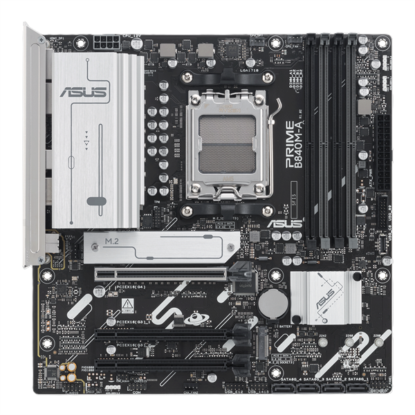 ASUS PRIME B840M-A-CSM, AM5, B840, 4*DDR5, 4*SATA, 3*M.2, 2*USB 3.2, 4*USB 2.0, Type-C, 4*PCIx16, 2* DP+HDMI, mATX; 90MB1J10-M0EAYC