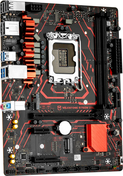 MAXSUN MS-Milestone B760M D5L V2, LGA1700, B760, 2*DDR5, 4*SATA3, 2*M.2, 4*USB 3.2, 2*USB 2.0, 1*PCIEx16, 1*PCIEx4, 1*PCIEx1, DP+HDMI,  mATX