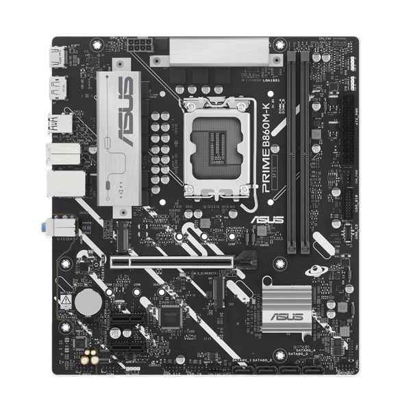 ASUS PRIME B860M-K, LGA1851, B860, 2*DDR5, 4*SATA, 2*M.2, 3*USB 3.2, 3*USB 2.0, 1*PCIx16, 2*PCIx1, DP+HDMI, mATX; 90MB1JT0-M0EAY0