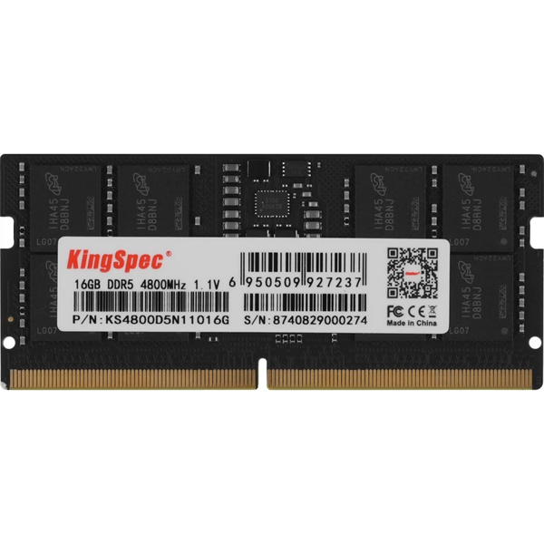 Kingspec DDR5 SO-DIMM 16GB 4800MHz CL40 1x16GB 1.1V 288-pin