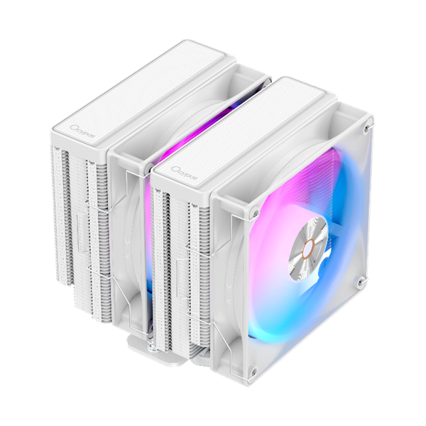 Ocypus Delta A62 WH ARGB, 2x120mm ARGB FAN, Top Panel, 6 HEAT PIPES, 4-PIN PWM, 500-2000 RPM, 29DBA, HYDRO BEARING, LGA115X/1200/1700/18XX, AM4/AM5