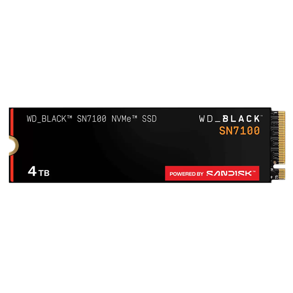 Western Digital Black SSD SN7100 M2.2280 PCIe 4.0 4Tb, 7000MBs/6700MBs, TBW 2400, WDS400T4X0E, 1 year
