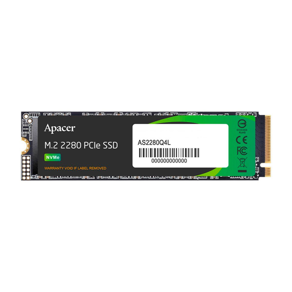 Apacer SSD AS2280Q4L 256Gb M.2 2280 PCIe Gen4x4, R3600/W3000 Mb/s, 3D NAND, MTBF 1.5M, NVMe 1.4, 170TBW, Retail, 3 years (AP256GAS2280Q4L-1)