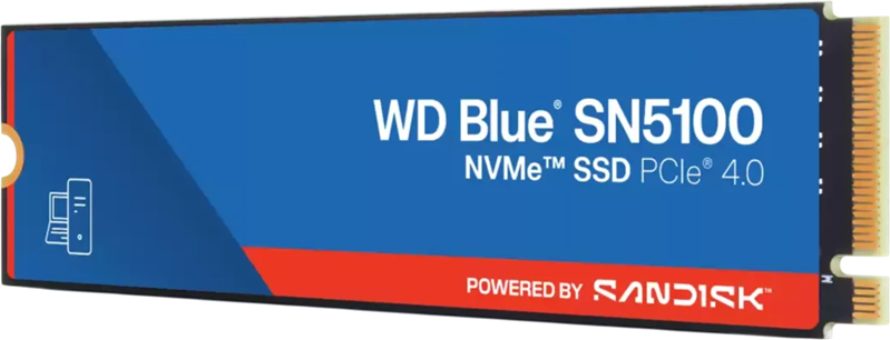 Western Digital Blue SN5100 SSD M2.2280 PCIe 4.0 500Gb, 6600MBs/5600MBs, TBW 300, WDS500G5B0E, 1 year