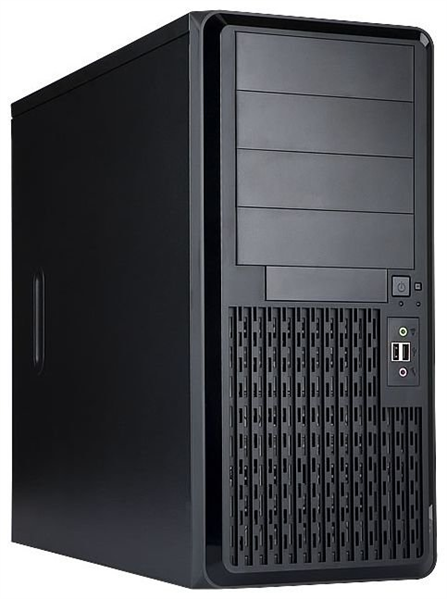 Midi Tower InWin PE689 Black USB3.0*2+A(HD)+fron fan 120mm*1+rear fan 120mm*1+ 2*2SATA+1*1SATA+Intrusion Switch/ holes for SL20” ATX RACKMOUNT*(без блока питания)