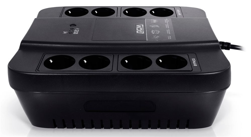 Powercom Back-UPS SPIDER, OffLine, 850VA/510W, Tower, 8xSchuko outlets (4 surge & 4 batt) (332715)