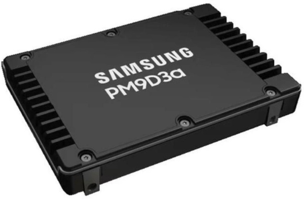 Samsung Enterprise SSD, 2.5"(SFF/U.2) 15mm, PM9D3a, 7680GB (7.68TB), PCIe5.0 1x4 NVMe 2.0, R12000/W6200WMb/s IOPS(R4K) 2000K/300K, MTBF 2.5M, 1DWPD/5Y TBW 14016TB, OEM, (replace MZQL27T6HBLA-00A07)
