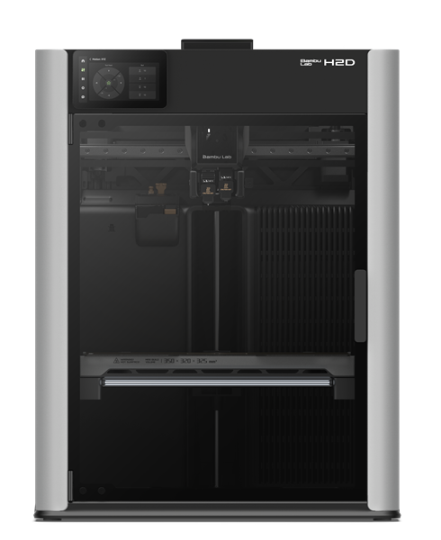 Bambu lab : 3D-Printer H2D, Closed type, Compatible with plastics: PLA, PETG, TPU, ABS, without AMS