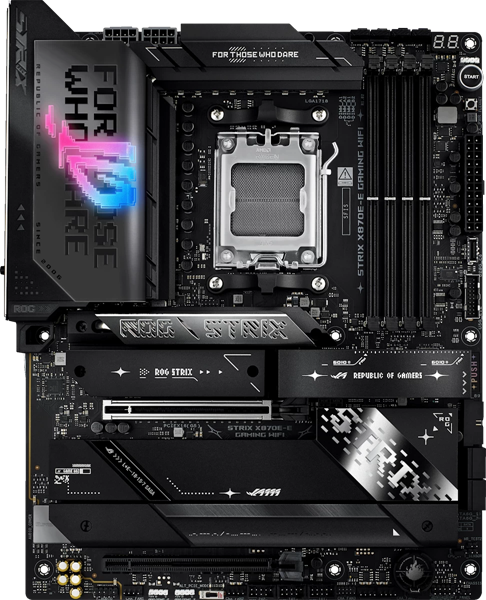 ASUS ROG STRIX X870E-E GAMING WIFI, AM5, X870, 4*DDR5, 4*SATA, 5*M.2, 9*USB 3.2, 2*USB4, 2*Type-C, 2*PCIx16, HDMI, ATX; 90MB1IB0-M0EAY0