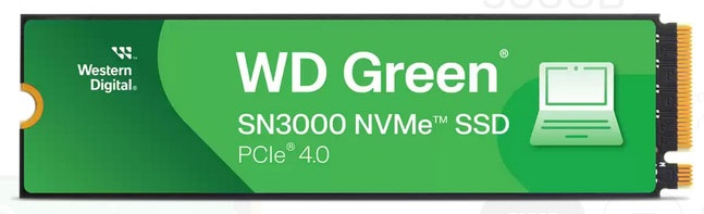 Western Digital Green SN3000 SSD M2.2280 PCIe 4.0 500Gb, 5000MBs, TBW 100, WDS500G4G0E, 1 year