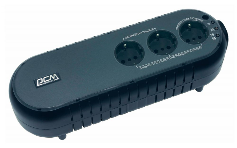Powercom Back-UPS WOW, OffLine, 500VA/250W, Tower, 3xSchuko outlets(1 Surge & 2 batt), USB (37370)