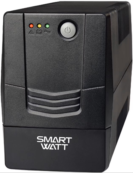 SMARTWATT ИБП линейно-интерактивный, 1050/600 ВА/Вт, напольный, LED индикация, розетки Shuko - 2 шт., встр. АКБ 1*9 Ач (3703020390009)