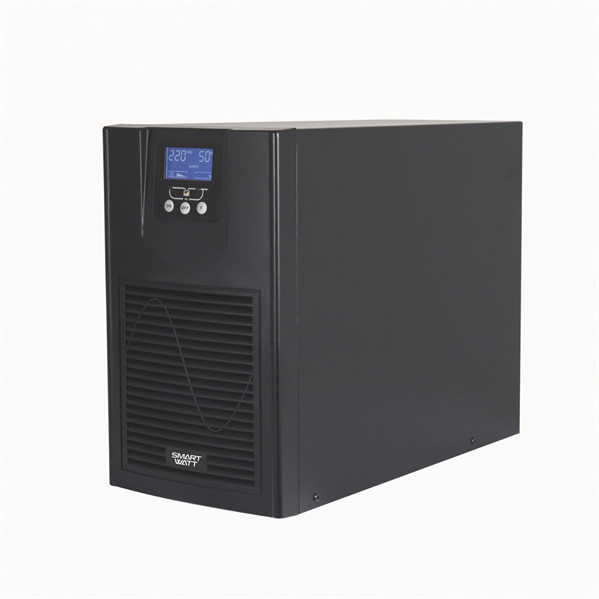 SMARTWATT ИБП онлайн, чистый синус, мощность 2000/1800 ВА/Вт, напольный, LCD дисплей, порт USB, RJ11/45, EPO, SNMP слот, IEC13 - 4 шт., встроенные АКБ 4*7 Ач (3703020740001)