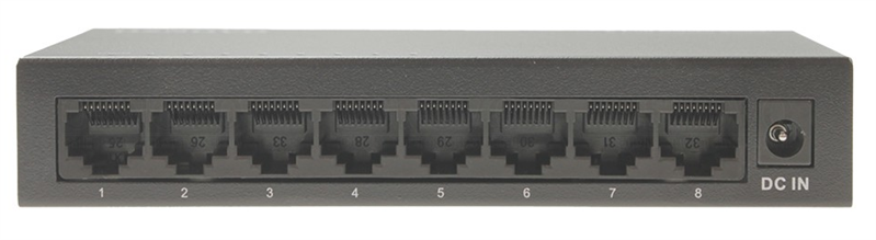 OSNOVO SW-8G Неуправляемый коммутатор Gigabit Ethernet на 8 портов. Порты: 8 x GE (10/100/1000Base-T). Auto MDI/MDIX Встроенная грозозащита 2кВ. В комплекте БП DC12V(1A). Размеры (ШхВхГ): 138 x 25 x 7