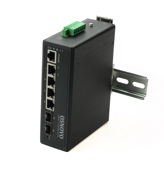 OSNOVO SW-80402/IL Промышленный управляемый (L2+) PoE коммутатор Gigabit Ethernet на 6 портов. Порты: 4 x GE (10/100/1000Base-T) с PoE (до 30W) + 2 x GE SFP (1000Base-X). Уровень управления L2. Соотве