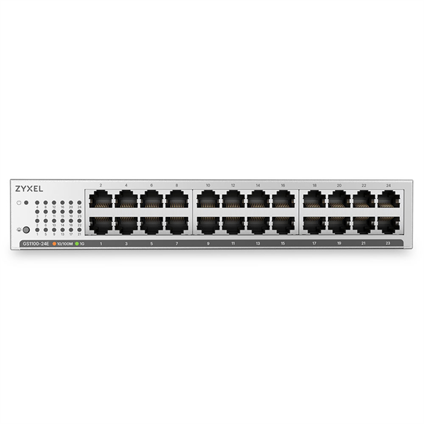 Web Smart L2 коммутатор Zyxel GS1100-24E, 24xRJ-45: 1G, rack 19", бесшумный