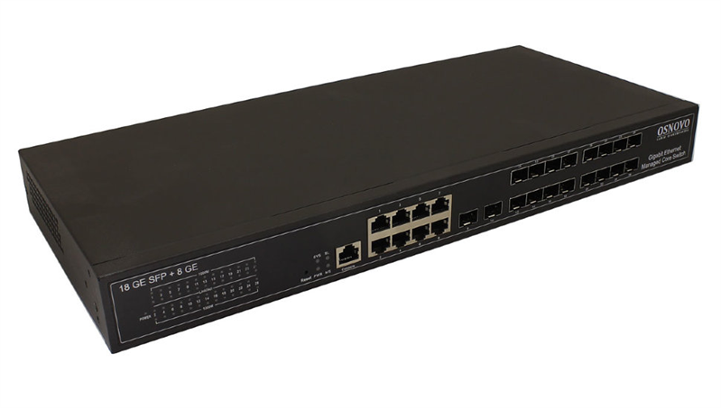 OSNOVO SW-70818/L2 Управляемый L2+ коммутатор Gigabit Ethernet на 18 x GE SFP + 8 x GE RJ45 портов. Порты: 18 x GE SFP (1000 Base-X), 8 x GE (10/100/1000 Base-T). Консольный порт, Уровень управления L