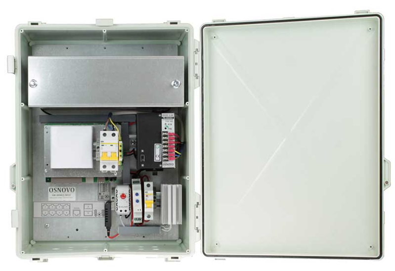 OSNOVO SW-80802/WLU Уличный управляемый (L2+) PoE коммутатор на 10 портов с термостабилизацией и резервным питанием (АКБ - 7Ач). Порты: 1 x GE (10/100/1000Base-T) с PoE BT (до 90W) + 7 x GE (10/100/10
