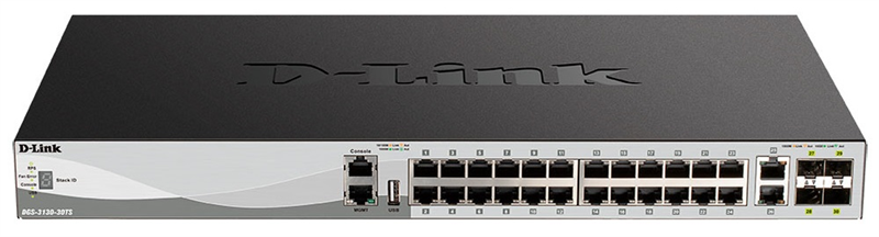D-Link PROJ Управляемый L3 стекируемый коммутатор, 24x1000Base-T, 2x10GBase-T, 4x10GBase-X SFP+, защита от статического электричества до 6 кВ, CLI, порт управления 1000Base-T, консольный порт RJ-45, 1