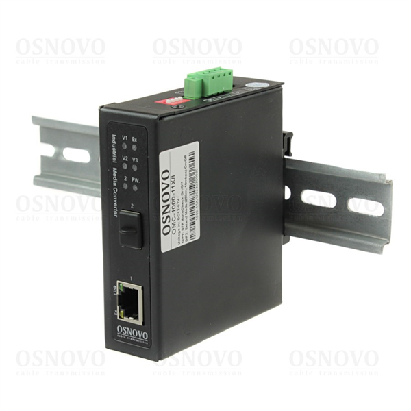 OSNOVO OMC-1000-11X/I Промышленный компактный медиаконвертер Gigabit Ethernet. Порты: 1 x GE (10/100/1000Base-T), 1 x GE SFP (100/1000Base-X). Поддержка режима CCTV: Увеличение расстояния передачи дан