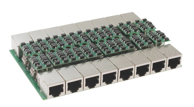 OSNOVO SP-IP8/1000PR-M Дополнительный модуль для 1U устройства грозозащиты для локальной вычислительной сети на 8 портов (скорость до 1000 Мб/с) с защитой линий PoE (af/at/bt, методы A + B, контакты