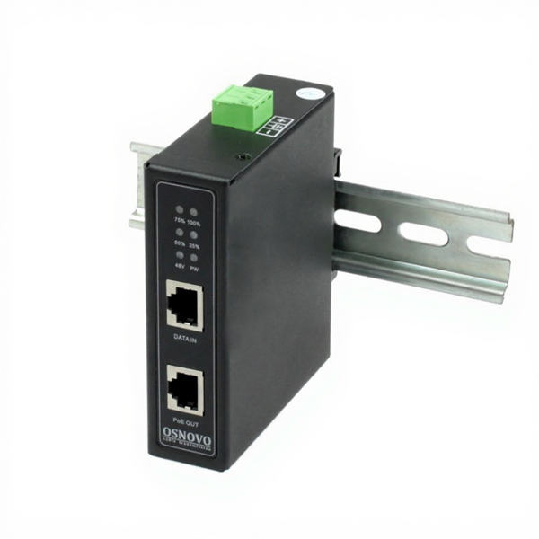 OSNOVO Midspan-1/903X(Booster) Промышленный PoE-инжектор 10G Ethernet на 90W с бустером напряжения. Соответствует стандартам PoE IEEE 802.3af/at/bt. Автоматическое определение PoE устройств. Мощность