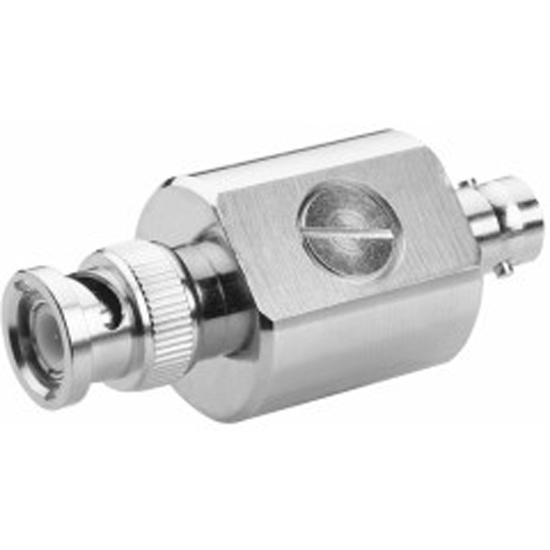 OSNOVO SP-RF/BNC Устройство грозозащиты для цепей 0-2ГГц. Подключение -BNC-папа и BNC-мама. Размеры (ШxВxГ): 23х23х57мм.