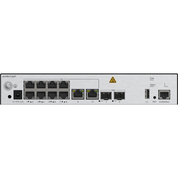 HUAWEI eKit Access Controller AC650-512AP, 10*GE electrical ports,2*10GE optical ports, with the AC/DC adapter