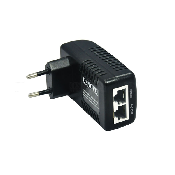 OSNOVO Midspan-1/151G PoE-инжектор Gigabit Ethernet на 1 порт. Соответствует стандартам PoE IEEE 802.3af. Автоматическое определение PoE устройств. Мощность PoE на порт - до 15.4W. Вх. 1 x RJ45(10/100
