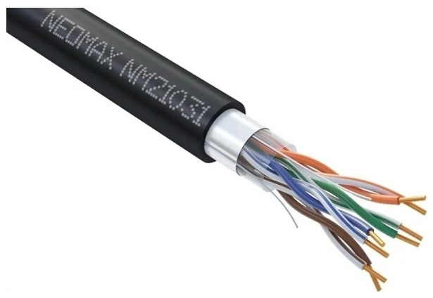 Кабель NEOMAX [NM21031] F/UTP cat.5e 4 пары (305 м) 0.48 мм (24 AWG) Медь, внешний, PE, черный; Fluke Tested