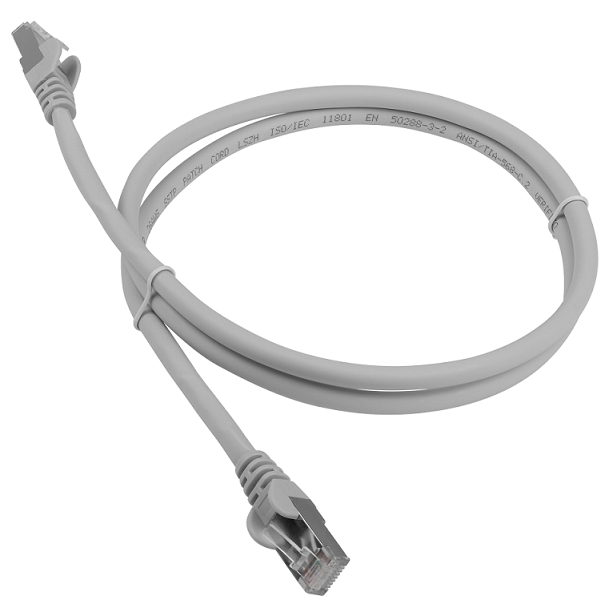Патч-корд LANMASTER LSZH SFTP кат.6A, 1.5 м, серый