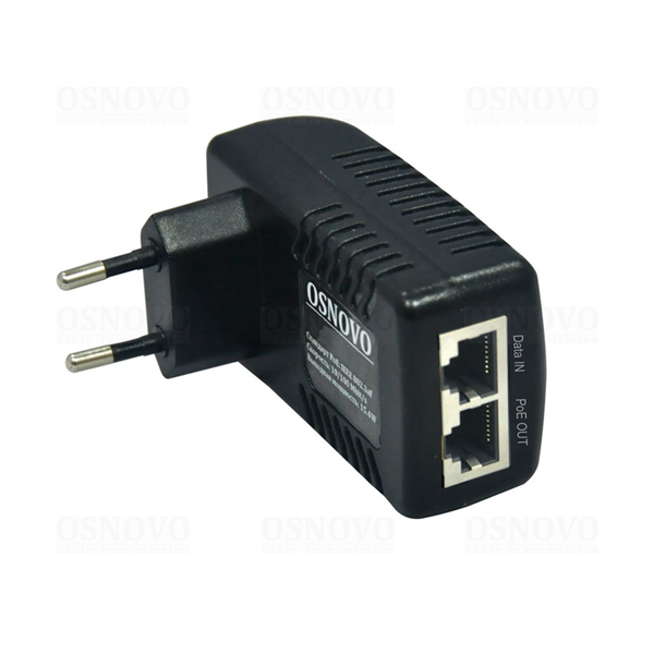 OSNOVO Midspan-1/151A PoE-инжектор Fast Ethernet на 1 порт. Совместим с оборудованием PoE IEEE 802.3af. Мощность PoE на порт - до 15.4W. Напряжение PoE - 50V(конт. 4,5(+); 7,8(-)). Порты: вх. - 1 x RJ