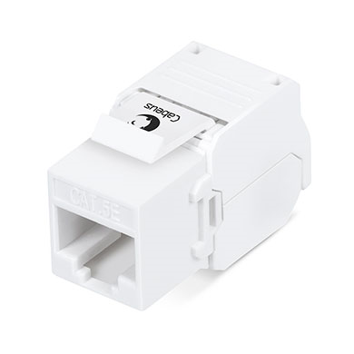 Сabeus KJ-RJ45-Cat.5e-180-Toolless Вставка Keystone Jack RJ-45(8P8C), 180 градусов, категория 5e, без инструмента Toolless, белая