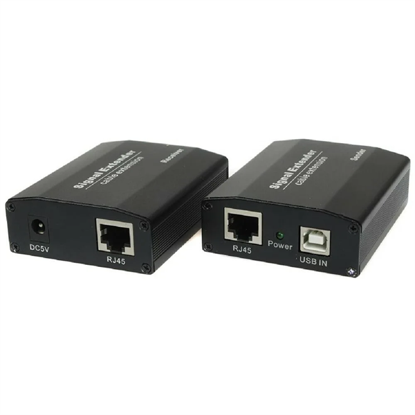 OSNOVO TA-U15+RA-U45 Удлинитель интерфейса USB 2.0 по кабелю витой пары (CAT5e/6) до 50м. Подключение устройств в режиме "Plug and Play". Приемник: Вх.-USB(A)x4/Роз.2,1х5,5мм(DC5V). Вых.-RJ45. Передат