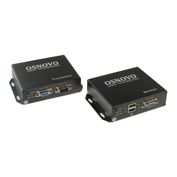 OSNOVO TA-VKM/7+RA-VKM/7 Комплект ( приемник + передатчик) для передачи VGA, Клавиатура, "Мышь" на расстояние до 300м. Для передачи сигнала на дистанции более 100м, рекомендуется использовать корректо