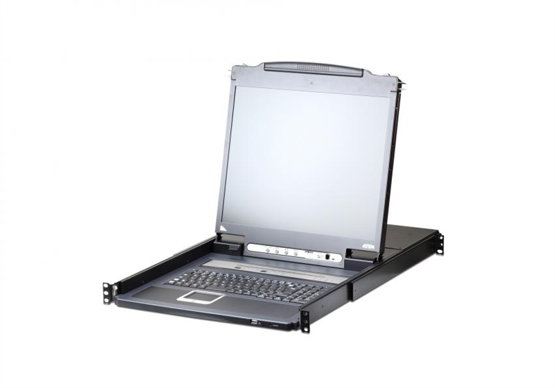 ATEN 19" 1-Local/Remote Share Access 8-Port PS/2-USB VGA Single Rail LCD KVM over IP switch