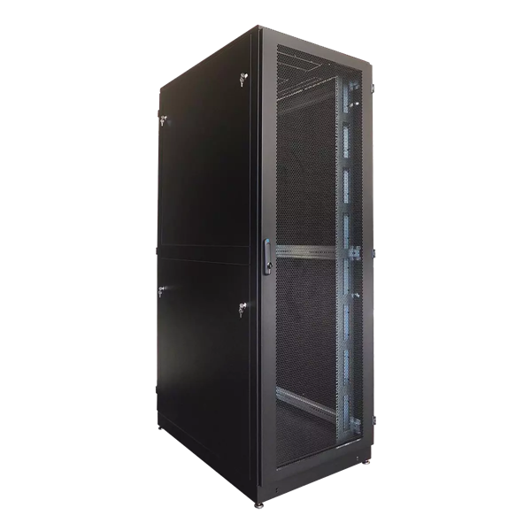 ЦМО Шкаф серверный напольный 42U (800х1200) двойные перфорированные двери 2 шт., цвет черный