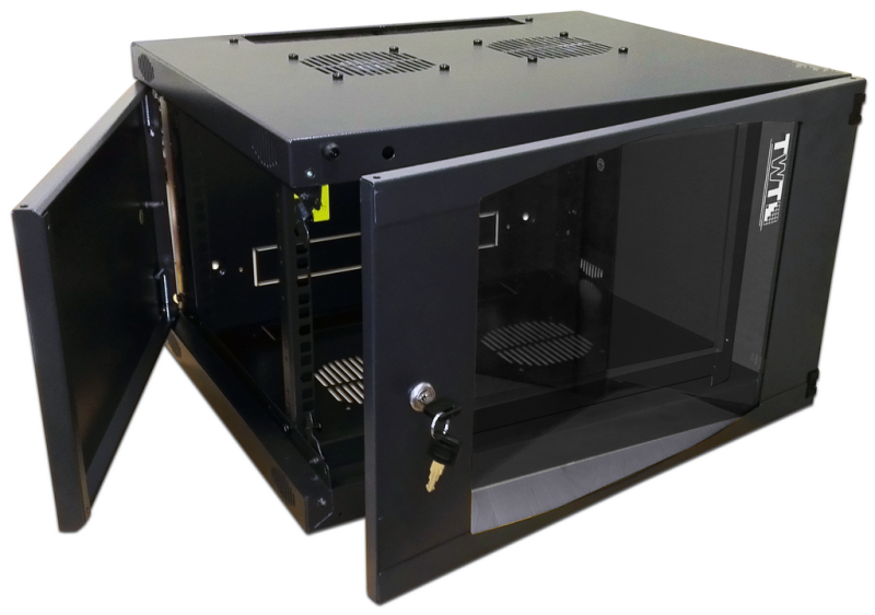 Шкаф настенный Next, 9U 550x600, стеклянная дверь, черный