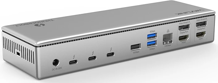 Docking Station WAVLINK Thunderbolt 4 Quad Display/96W Power Delivery Include 20V/11.5A Power Adapter/4xUSB3.0/3xThunderbolt 4/2xDP 4K 60HZ/2xHDMI 4K 60HZ/1xGigabit LAN/1xCombo Audio Jack/1xCardReader