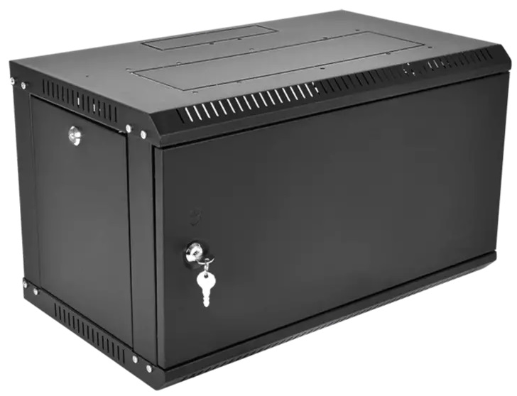 ЦМО Шкаф телекоммуникационный настенный разборный ЭКОНОМ 6U (600  350) дверь металл, цвет черный