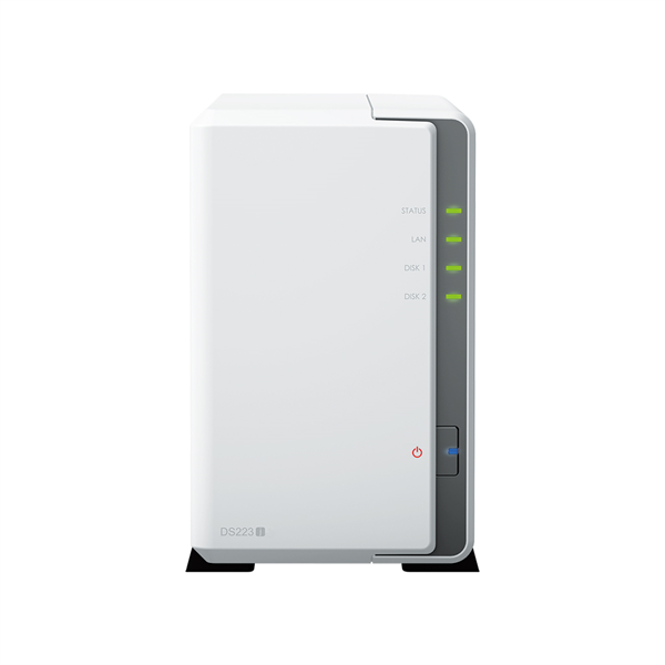 Synology QC 1,7GhzCPU/1Gb/RAID0,1/upto 2 HP HDD SATA(3.5')/2xUSB3.2/1xGbE/iSCSI/2xIPcam(upto 12)/1xPS/1YW (DS223j) repl DS220j