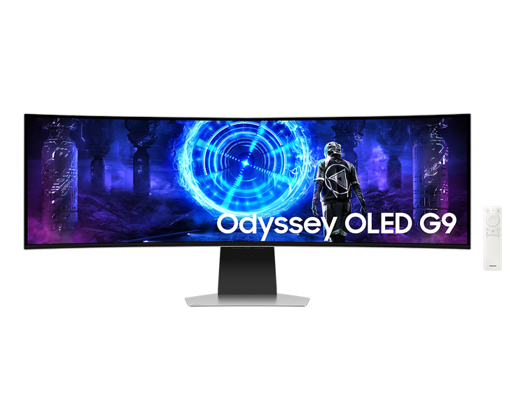 Samsung 49" Odyssey OLED G9 G95SD S49DG952SI Curved (OLED 32:9 5120x1440x240Hz 0,03ms 250cd 1M:1 178/178 1,07B DP; HDMI; Micro HDMI USB-Cx2 SmartTV,WiFi5, BT5.2, RC Spk 2x5W HAS Tilt VESA Silver