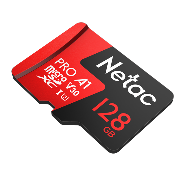 Netac P500 Extreme PRO 128GB MicroSDXC V30/A1/C10 up to 100MB/s, retail pack card only