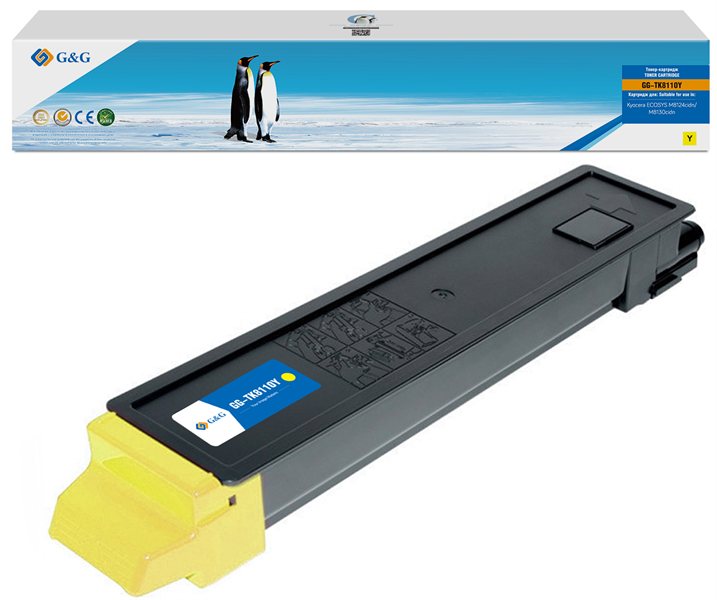 G&G toner-cartridge для Kyocera ECOSYS M8130cidn/M8124cidn TK-8110Y 1T02P3AAX0 6 000 стр. жёлтый гарантия 36 мес.