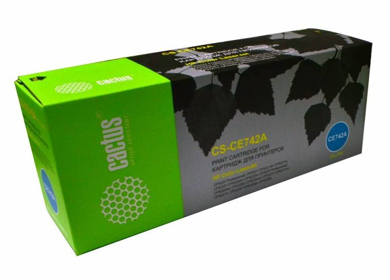 Cactus CS-CE742A CE742A желтый (7300стр.) для HP LJ CP5220/CP5221/CP5223/CP5225